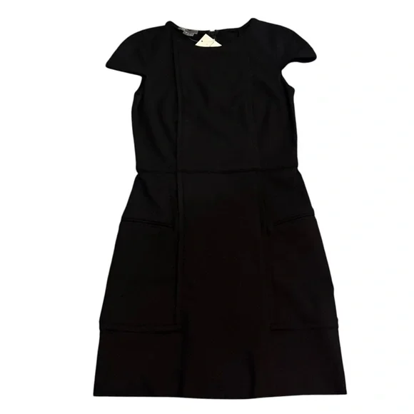 VINCE Black Mini Sheath Dress Cap Sleeve Classy Little Black Dress Womens 2 - Picture 2 of 11